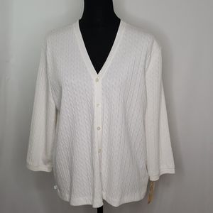 Lauren Ralph Lauren Button Down V Neck Sweater NWT